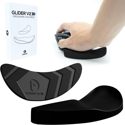 Glider v2 Ergonomic Gliding Palm Rest, Soft Cooling Material Wrist Pad for Carpal Tunnel Syndrome (Black)