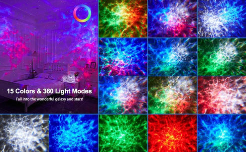 Light,15 Lights,Bluetooth&15 One Fire Upgrade Star Projector Galaxy Colors Night Light Projector White Noise Sound