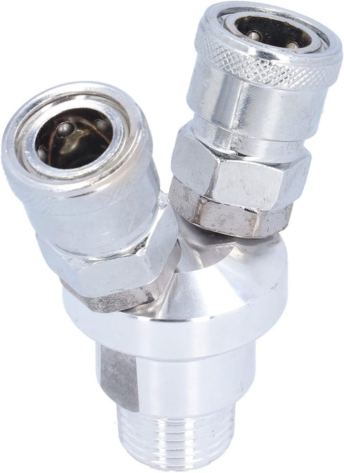 Garosa C-type Quick Connector Air Splitter, Two Way Pneumatic Fittings for Construction Machinery