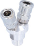 Garosa C-type Quick Connector Air Splitter, Two Way Pneumatic Fittings for Construction Machinery