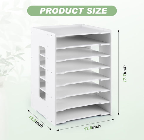 Juexica 8 Tier Scrapbook Paper Organizer, 12 x 12 Stackable Paper Trays for Home Office Decorations
