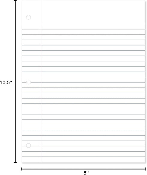 Mead Loose Leaf Paper, Wide Ruled, 8" x 10-1/2", 200 Sheets, Fits 3-Ring Binder