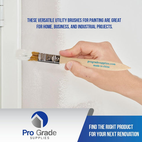 Pro Grade 96 Ea 1/2 Inch Chip Paint Brushes - Light Brown