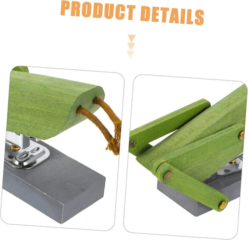 Cartoon Mini Stapler, Cute Wooden Grasshopper Design, Green Desk Decor Animal Shape Stapler