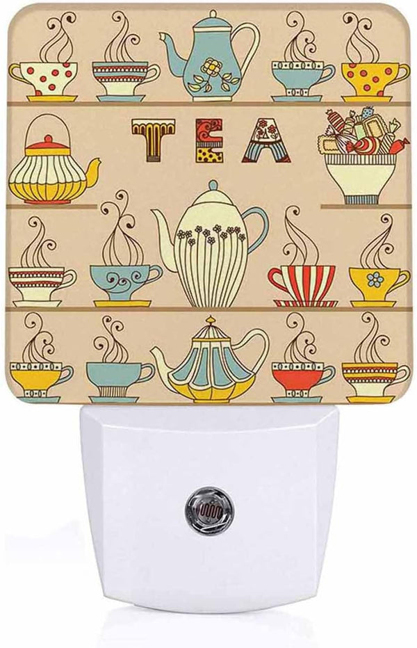 Jahiona LED Night Light Lamp with Smart Sensor Dusk to Dawn Sensor,Tea Cup