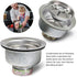 Highcraft 9737 Stainless Steel Double Cup Kitchen Sink Drain Assembly with Strainer Basket, 1 Count
