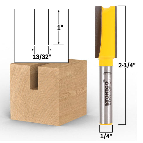 13/32-Inch 1-Inch 1/4-Inch 14153q Yonico Straight Router Bits Diameter X Height Shank