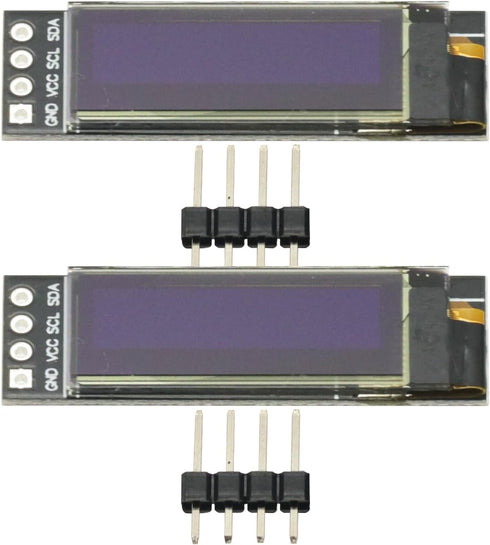 GODIYMODULES 2Pcs 0.91 Inch 128x32 I2C SSD1306 3.3V 5V STM32 OLED Screen IIC Screen White LCD OLED Display DIY OLED