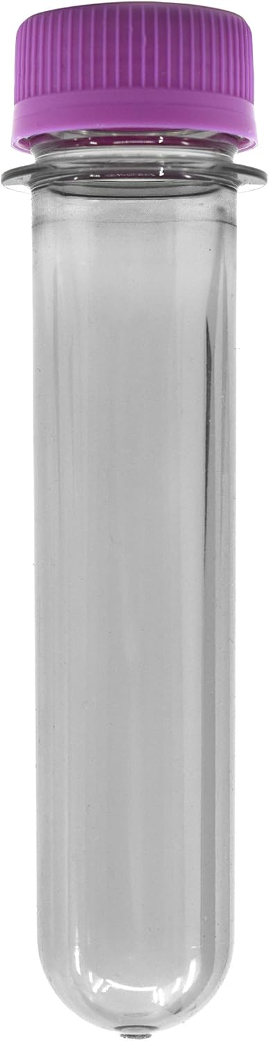 10PK 25mL EISCO Baby Soda Bottles with Caps, - PET Plastic Test Tubes Labs