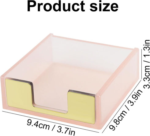 MultiBey Sticky Notes Memo Pad Holder, Rose Gold Desk Organizer Accessories for Office Home Schools (Pink)