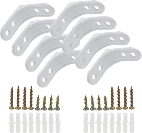 Joyangy 8pcs 2 Inch L Brackets, Heavy Duty Wall Mount White L Corner