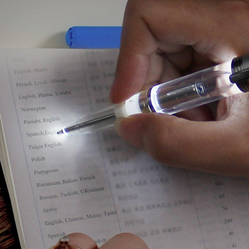 Glovion LED Light Pen, Penlight for Nighttime Writing, White, Pack of 3 Pens