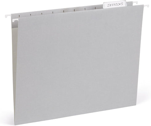 Blue Summit 25 Pack Hanging File Folders, Letter Size, Gray for Organization