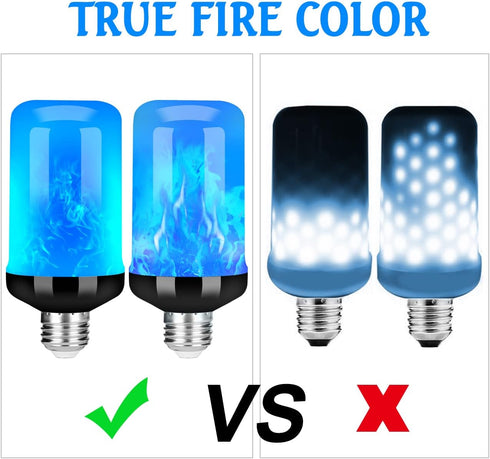 Y-STOP 4 Pack LED Flame Light Bulb, E26 Base Flickering Light Bulbs with 4 Modes for Halloween, Christmas, Home Decor