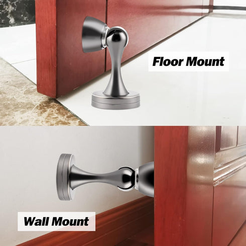 KOLAKO Magnetic Door Stop, Heavy Duty Wall Floor Mount Door Stopper, Brushed Stainless Steel, Modern Design
