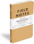 Field Notes Original Kraft 3-Pack, Mixed Paper Memo Books (1 Graph/Grid, 1 Ruled/Lined, 1 Plain/Blank)