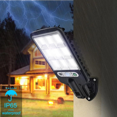 POAHUDT 1200W LED Solar Flood Light Motion Sensor Security Wall Street Yard Outdoor Lamp