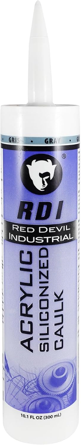 Red Devil 08465I RD Pro Construction Grade Siliconized Acrylic Sealant, 10.1 oz., Gray