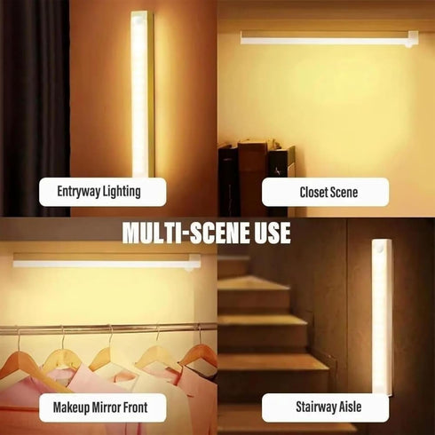 Generic Closet (7.87in,White-1pcs) Under Cabinet Lighting, Punch-Free Smart Sensor Rechargeable LED Lights, Motion