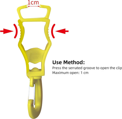 Seibertron Patented Glove Clips - Work Gloves Grabber Holder Clip to Pants, 2 Pieces Fluorescent Yellow