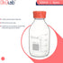 6pcs of 500ml Round Media Storage Bottles - Borosilicate Glass with GL45 Screw Caps for Safe Storage.