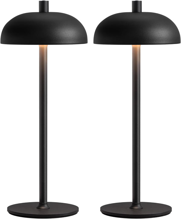 Cordless LED 12" Small Table Lamps Set of 2, Modern Portable Desk
