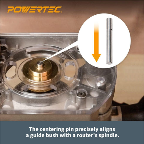 POWERTEC 72029 Solid Brass Inlay Set, 2-pc Router Bits, 1/4" D, 1/4 Shank, 2-1/2 Overall Length