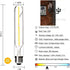 Dimmable 4W LED Tube Bulbs, 4000K Daylight White, T10 Tubular Edison Style, 40 Watt Equivalent, E26 Base, 4 Pack