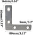 PDETVEO 15PCS (80x80mm) Flat L Brackets Corner Braces, Heavy Duty Steel Right Angle Support Plates for Furniture