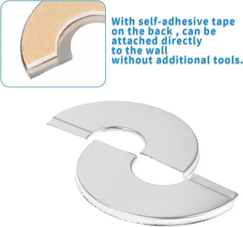 3 Pcs Stainless Steel Wall Split Flange Round Escutcheon Plate Cover for Plumbing Self Adhesive Split Pipe Flange