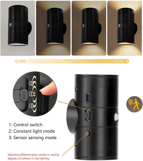 Generic Dimmable 1200mAh Closet Magnetic Wall Light - Rechargeable Motion Sensor Light, Modern Smart Lamp with Advanced
