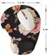 Floral Aesthetic Portable Mouse Pad, Small 3D Gel Mouse Pad with Wrist Support, Black
