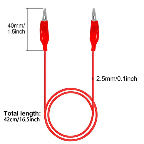 20 PCS Alligator Clips Electrical, 5-Color 21.5inch Test Leads with Alligator Clips, Stamping Jumper Wires for Electrical Testing, Circuit Connection, Experiment