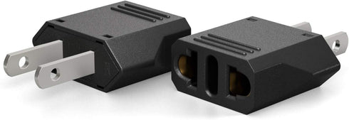 Unidapt US Canada Mexico Travel Plug Adapter, European to US Plug Adapter, 2-Pack EU to US Adaptor