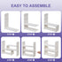 EARTHSON Desk Organizer Shelf, Expandable Bookshelf for Desk, Small Desktop Bookshelf, Mini Cute White Adjustable
