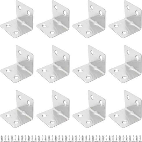 bociloy 12PCS 38x30x30mm Stainless Steel Corner Braces, 90 Degree L-Shaped Support Brackets, 4