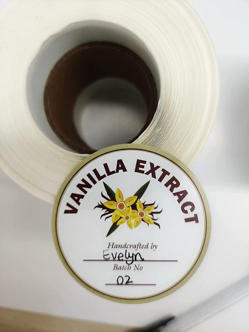 SMARSTICKER 2 inch Vanilla Extract Labels, Round Circle Gloss White Labels for Homemade Vanilla Bottles (250pcs)
