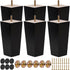 TCHOSUZ 4 Inch / 10 cm Wooden Furniture Legs, Set of 6 Solid