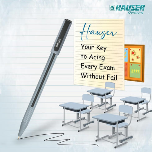 HAUSER YOLO Trendz Ballpoint Pens, 10 Pack, 1.0mm Colorful Pens for Note-Taking and School Supplies