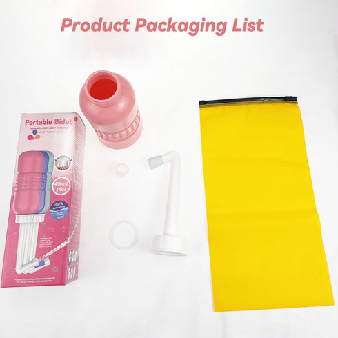 Dragonfly Clip 450 ML(15oz)-Pink Portable Handheld Personal Hygiene Refresher Toilet Butt Cleaner Travel Bidet Spray
