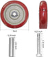 3 Inch 265 (S:3 Inch,Red) URBEST Push Cart Wheels, Heavy Duty PU Caster Wheels Bearings Repair Kits, Pltae Casters