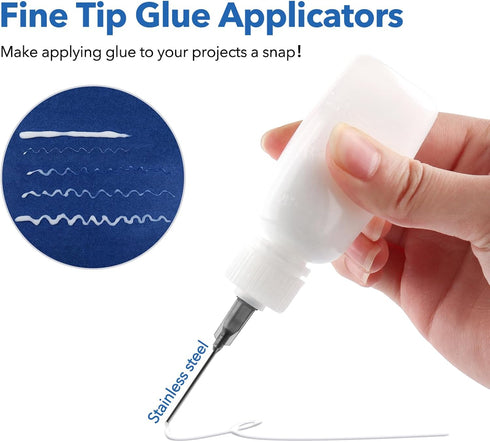 12PCS Glue Applicators Bottles, 30ml Plastic Squeezable Dropper Bottles with Blunt Needle Tip for Crafting Applications