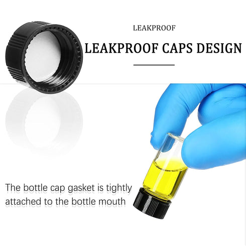 50 pcs Clear Glass Vials, Empty 5 ml Bottles for Liquid Sampling with Screwcap