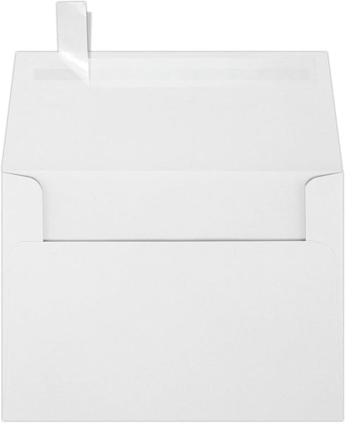 LUX Paper A6 Invitation Envelopes, 4 3/4" x 6 1/2" - 60lb. Bright White Peel & Press, 250 Pack