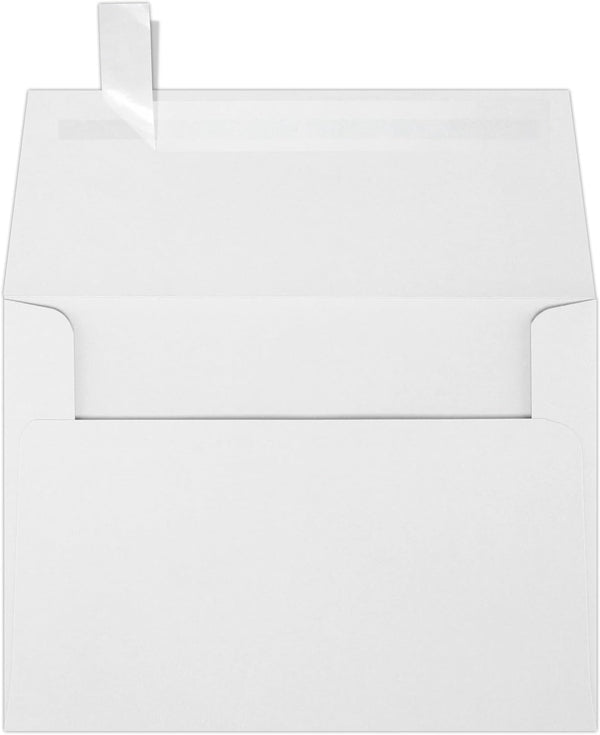 LUX Paper A6 Invitation Envelopes, 4 3/4" x 6 1/2" - 60lb. Bright White Peel & Press, 250 Pack