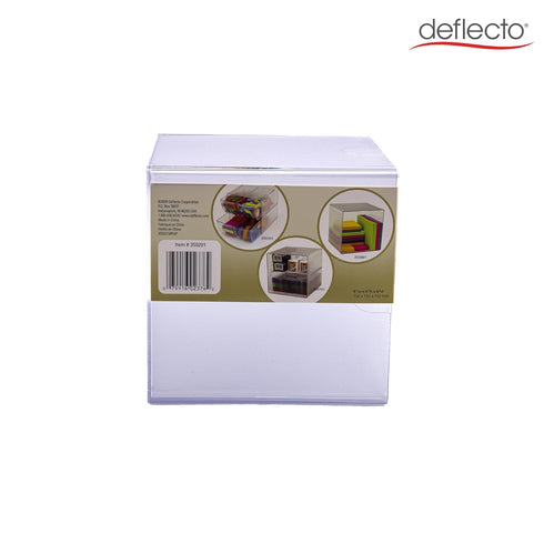Deflecto Stackable Clear Cube Organizer with Removable Cross Style Dividers, 6 x 6 inches