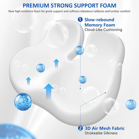Tailbone Thickened Seat Cushions for Office Chairs,Ergonomic Memory Foam seat CushionSciatica Pain Relief Pillow