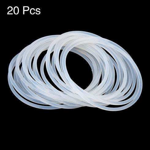 X AUTOHAUX Silicone O-Rings, 48.6mm OD 45mm ID 1.8mm Width VMQ Seal Gasket for Compressor Valves Pipe Repair, White, Pack of 20