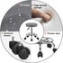 KKTONER Round Rolling Stool Chair PU Leather Height Adjustable Swivel Drafting Work SPA Shop Salon Stools with Wheels