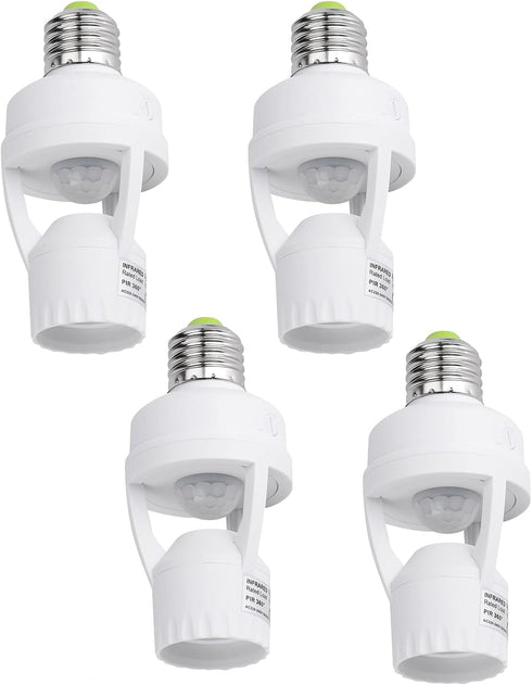 PIR Motion Sensor Light Socket Smart Screw in Light Bulb Outlet Compatible